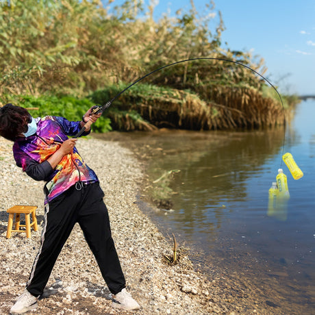 1.5 - 2.4M Telescopic Carbon Fishing Rod Rotary Baitcasting (8 - 25g) with Wooden Handle - V.I.P Digital Presence