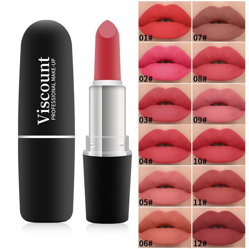 New Frosted Bullet Fog Matte White Lipstick Small Pepper 12 Color Moisturizing Lipstick - V.I.P Digital Presence