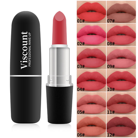 New Frosted Bullet Fog Matte White Lipstick Small Pepper 12 Color Moisturizing Lipstick - V.I.P Digital Presence