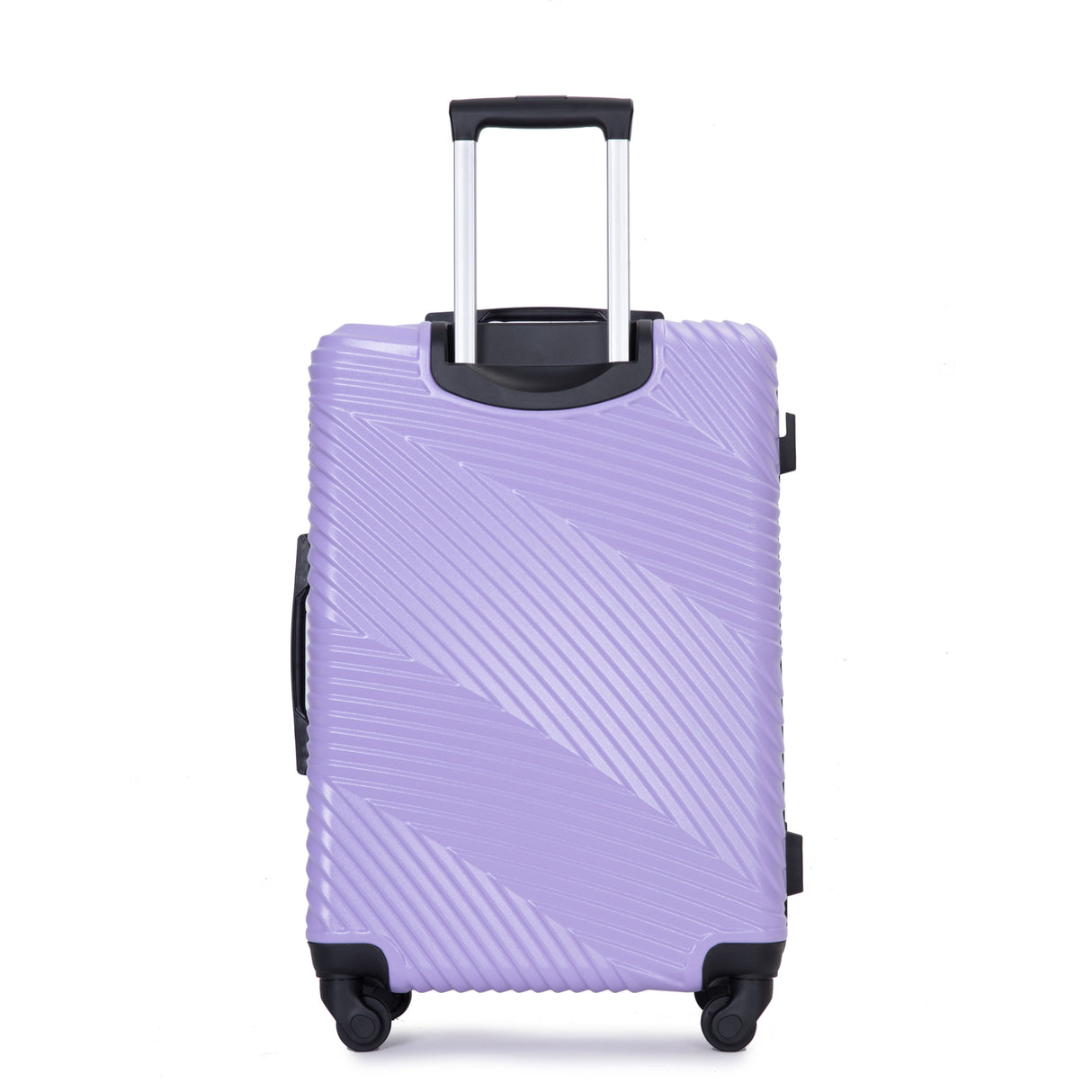3 Piece Luggage Sets PC+ABS Lightweight Suitcase with Two Hooks Spinner Wheels (20/24/28) Light Purple