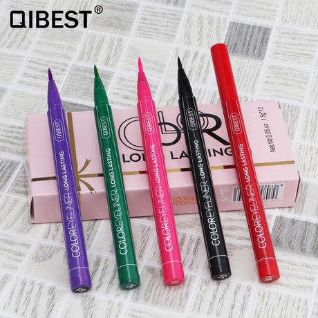 QIBEST Coloured Eyeliner Pen Waterproof And Non Coloured Eye Liner Ins Super Fire Coloured Pencil - V.I.P Digital Presence