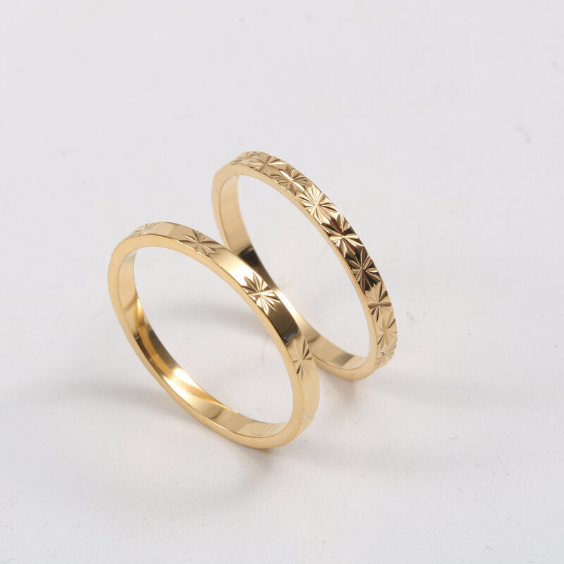 Ring Titanium steel electroplated with 18k gold Shine - V.I.P Digital Presence