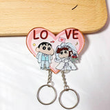 Crayon Shin chan couple keychain refrigerator sticker Simpson family flying house travel notes mobile castle couple pendant - V.I.P Digital Presence