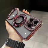 Water diamond gradient glitter suitable for iPhone 15 phone case magnetic bracket Apple 14 ProMax - V.I.P Digital Presence