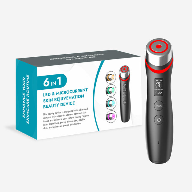 Microcurrent vibration massager red blue light water light pore beauty device - V.I.P Digital Presence