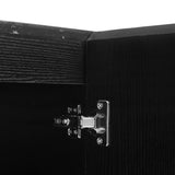 LED Carved Line 3 Door Storage Cabinet,Sideboard Buffet Cabinet With Adjustable Shelf,Large Storage Accent Cabinet - V.I.P Digital Presence