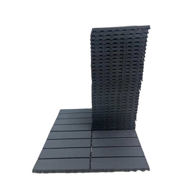 Plastic interlocking deck tiles, 36 terrace deck tiles, 12 "x12" square waterproof, terrace floor tiles, gray - V.I.P Digital Presence
