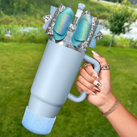 Cup Boot for Stanley 40/30 oz: Straw Cover, Bow Topper, Diamond Caps, Bottom Protector, 3 PCS Set. - V.I.P Digital Presence