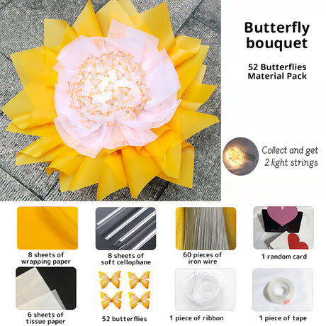New DIY Butterfly Bouquets Handmade Butterfly Flower Material Package Bouquet with Light String Wedding Decor Gift for Girlfrien - V.I.P Digital Presence