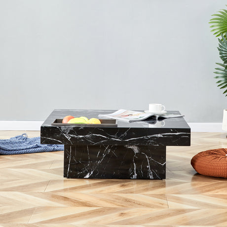 A modern and practical coffee table made of MDF material with black patterns - V.I.P Digital Presence