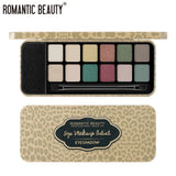 Romantic Beauty 12 Colors Leopard Eyeshadow Makeup Pearl Matte Finishing Eyeshadow Palette Brush - V.I.P Digital Presence