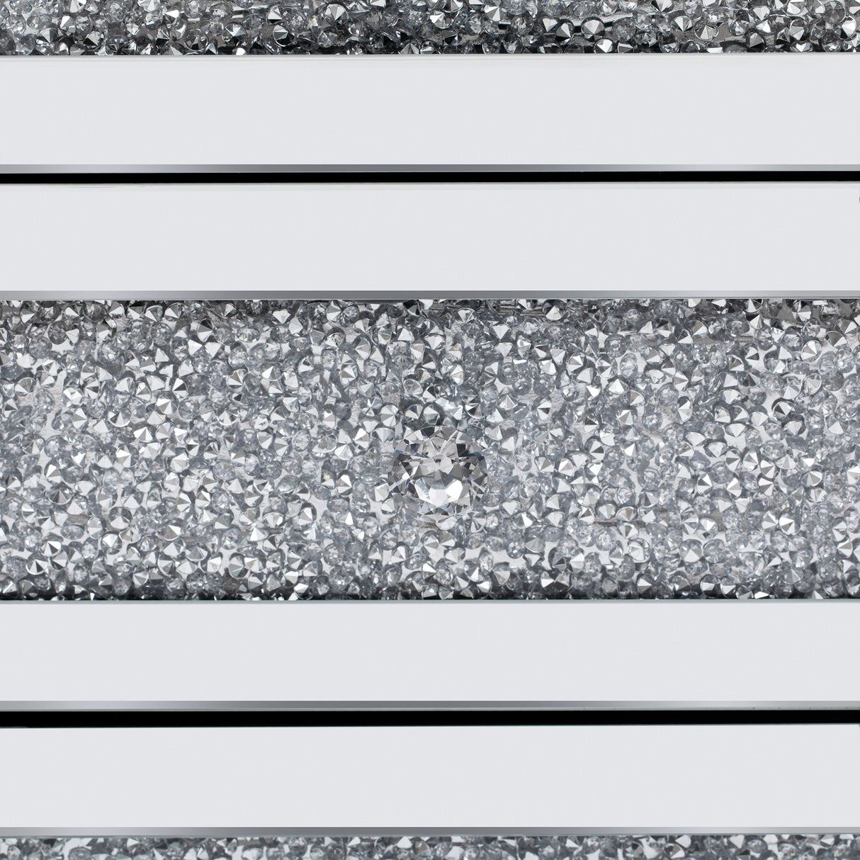 U-Can 15.7 "W silver rectangular mirror coffee table with wireless and USB charging function, LED lights, crystal style handle - V.I.P Digital Presence