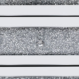 U-Can 15.7 "W silver rectangular mirror coffee table with wireless and USB charging function, LED lights, crystal style handle - V.I.P Digital Presence