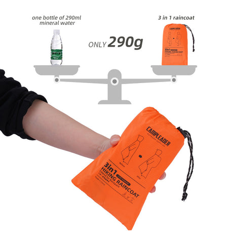 3 - in - 1 Waterproof Rain Poncho for Outdoor Use: Motorcycle, Camping, Hiking & Travel - V.I.P Digital Presence