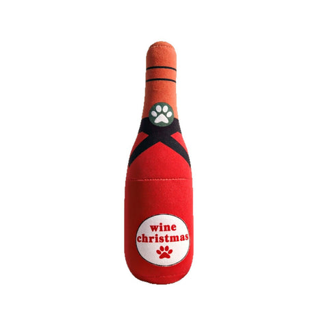 Dog Toy Realistic Wine Bottle Chew-Resistant Self-Entertainment Plush Toy for Cats and Dogs Teeth Cleaning Sound-Making Toy - V.I.P Digital Presence