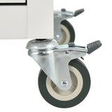 Kitchen Island Cart with Solid Wood Top and Locking Wheels 54.3 Inch Width  (White)