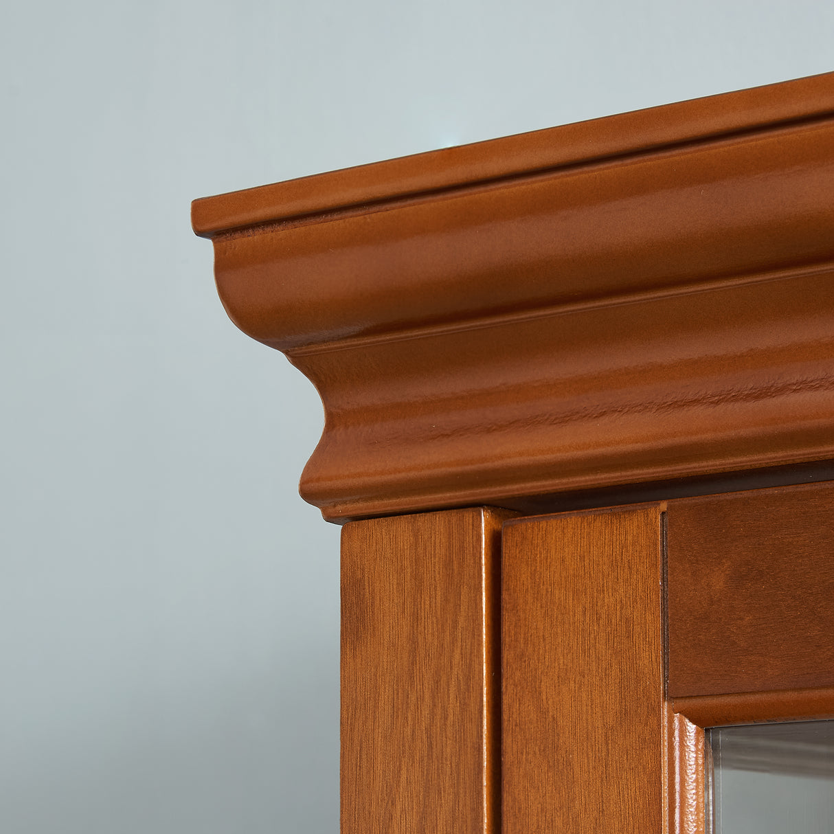 Lighting Curio Diapali cabinet with adjustable shelves, mirror back panel, tempered glass door (without light bulb), walnut wood - V.I.P Digital Presence