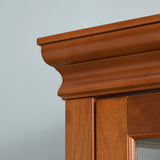 Lighting Curio Diapali cabinet with adjustable shelves, mirror back panel, tempered glass door (without light bulb), walnut wood - V.I.P Digital Presence