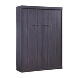 Full Size Murphy Bed with Wardrobe and Drawers, Storage Bed, can be Folded into a Cabinet, Gray - V.I.P Digital Presence