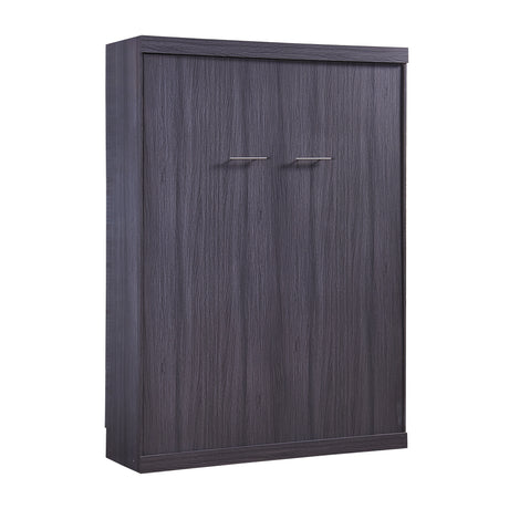 Full Size Murphy Bed with Wardrobe and Drawers, Storage Bed, can be Folded into a Cabinet, Gray - V.I.P Digital Presence