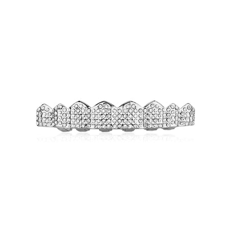Real gold electroplated gold tooth set eight tooth full diamond hip hop tooth set tee grills - V.I.P Digital Presence