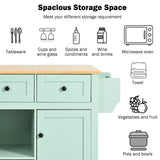 Kitchen trolley, cabinet door internal storage rack with storage cabinet and 3 dining room drawers, mint green - V.I.P Digital Presence