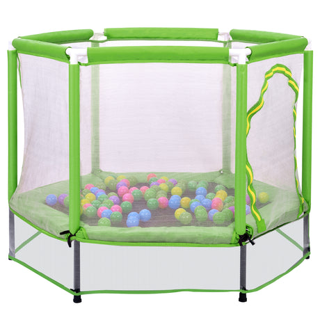 55'' Toddlers Trampoline with Safety Enclosure Net and Balls, Indoor Outdoor Mini Trampoline for Kids - V.I.P Digital Presence