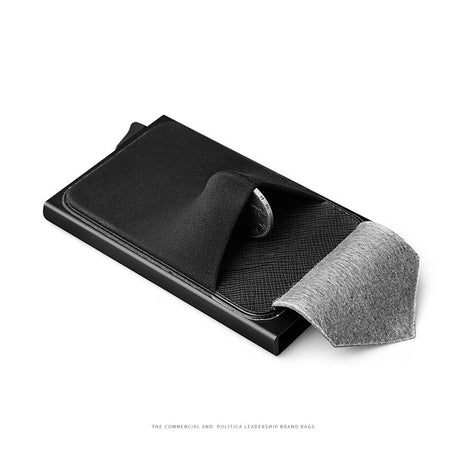 Business Men Credit Card Wallet Aluminum Cash ID Card Holder  Case Blocking Slim Metal Wallet Coin Purse Black - V.I.P Digital Presence