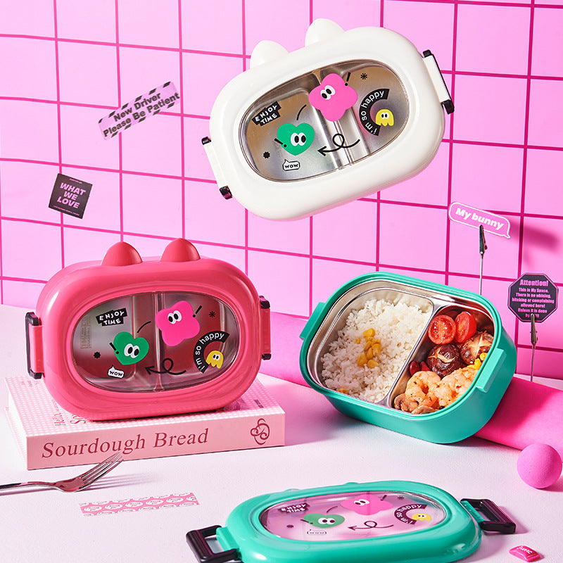 Dopamine can be heated by microwave 304 stainless steel insulation and fresh-keeping compartment lunch box lunch box - V.I.P Digital Presence