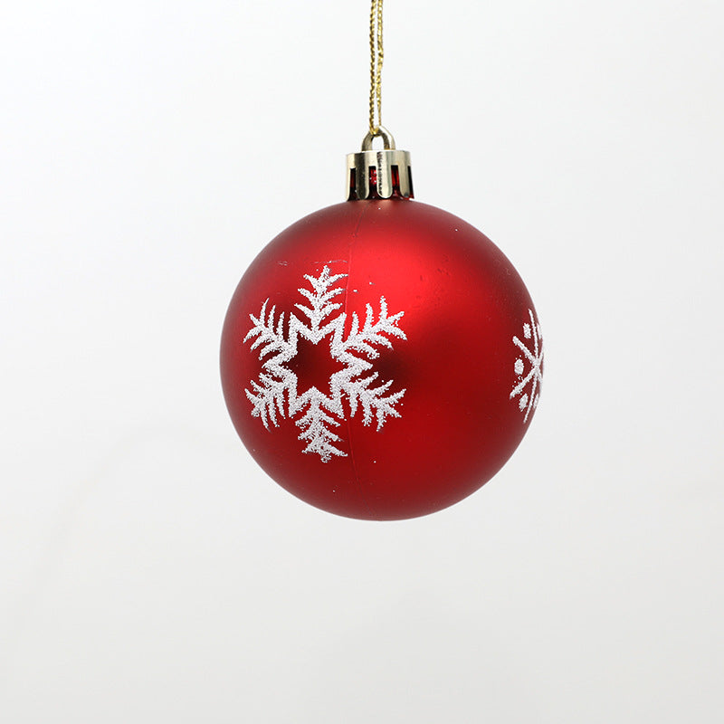 Christmas Decorations Christmas Tree Decoration 6cm Snowflake Painted Christmas Ball - V.I.P Digital Presence