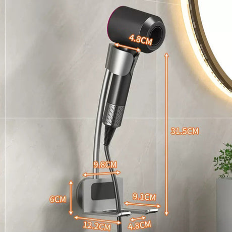 Lazy hair dryer bracket No hand-held hair dryer shelf Wall-mounted no-punching - V.I.P Digital Presence