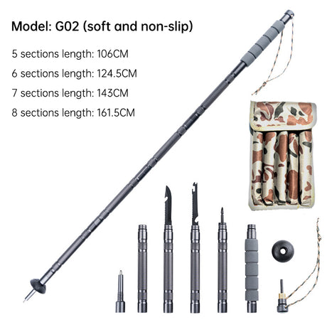 Folding telescopic outdoor hiking tactical self-defense stick Walking stick - V.I.P Digital Presence