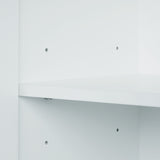 Bathroom storage cabinet, 4-door independent cabinet, adjustable shelf, open multi-layer shelf, white - V.I.P Digital Presence