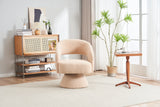 Swivel Accent Chair Armchair  Round Barrel Chair in Fabric for Living Room Bedroom Nude Teddy