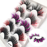 Colorful Fried 5 Pairs Of False Eyelashes Multi-Layer Thick Cross Mink Hair Eyelashes 8D FLUFFY - V.I.P Digital Presence