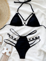 Cutout Halter Neck Two-Piece Bikini Set - V.I.P Digital Presence