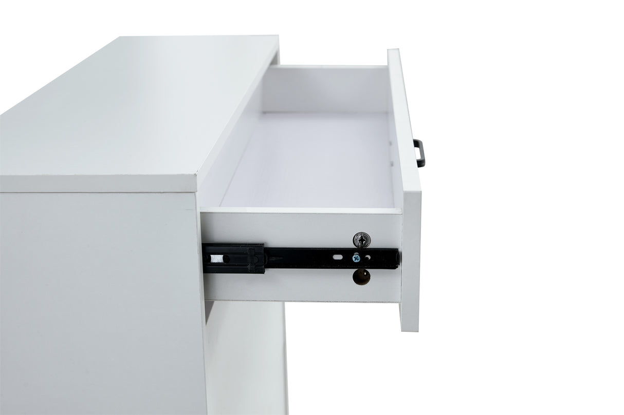 Shoe Cabinet , Shoe storage shelves, metal leg, White - V.I.P Digital Presence