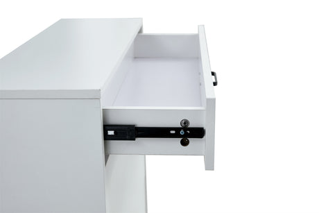 Shoe Cabinet , Shoe storage shelves, metal leg, White - V.I.P Digital Presence