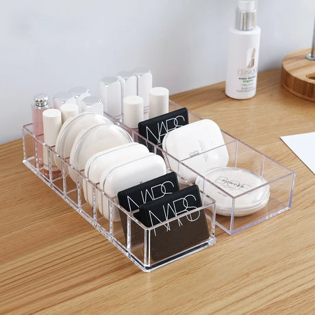 Household Transparent Divided Cosmetic Storage Box Sorting and Detachable Plastic Desktop Storage Box - V.I.P Digital Presence