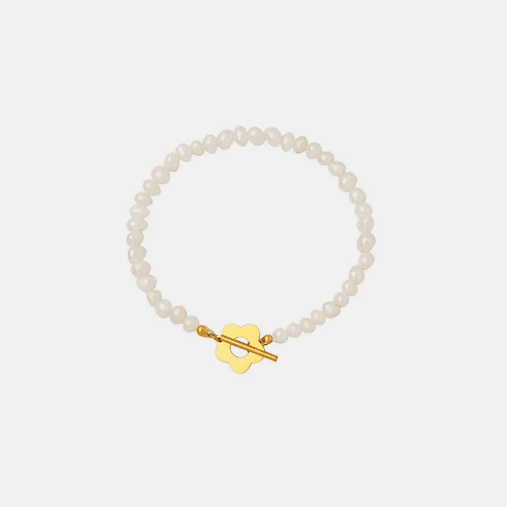 Titanium Steel Pearl Flower Bracelet - V.I.P Digital Presence