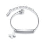 Stainless steel personalized engraved three color curved bracelet simple and personalized women's bracelet - V.I.P Digital Presence
