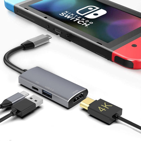 USB HUB docking station three in one C interface USB splitter Switch game console base HUB docking station - V.I.P Digital Presence