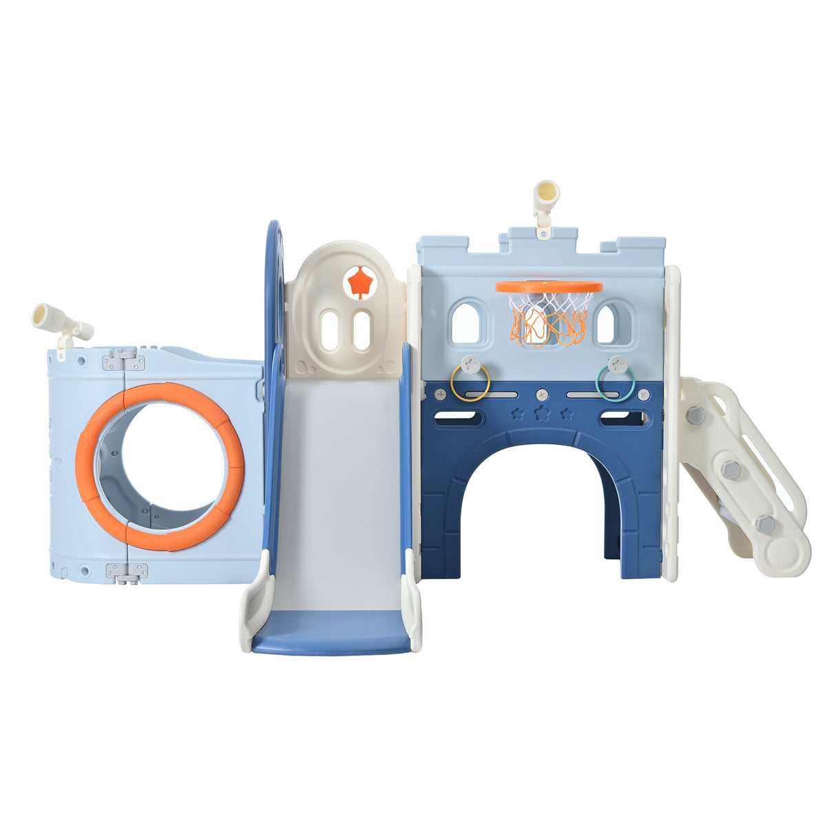 10-1 Toddler Slide Set,Kids Slide for Toddlers Ages 1+, Basketball Hoop Pirate Ship Themed Slide with Ship Head Indoor& Outdoor - V.I.P Digital Presence