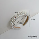 New handmade beaded crystal pearl retro exaggerated internet celebrity hot selling thin edge hair accessories - V.I.P Digital Presence