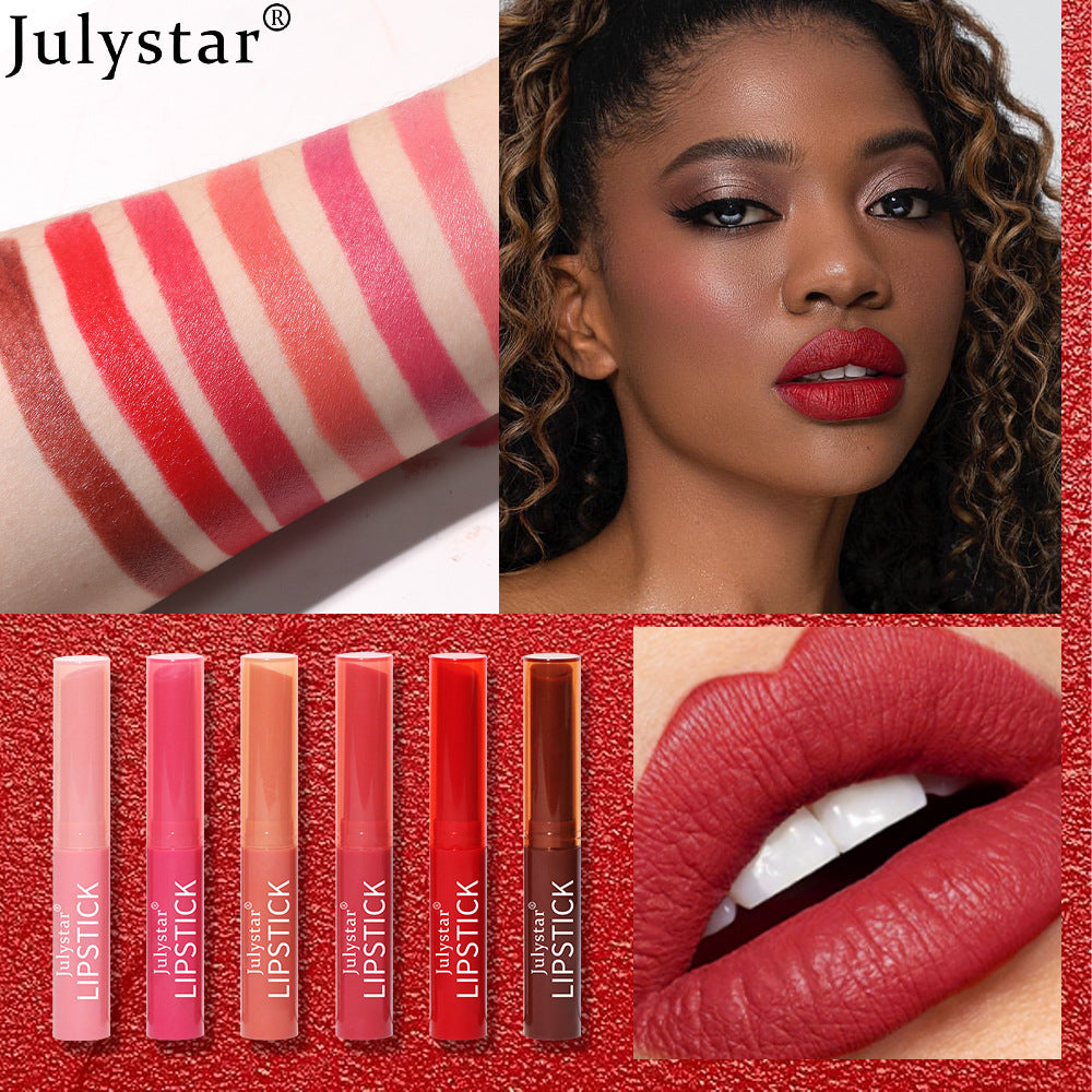 Durable Waterproof Non Stick Cup Genuine Six Color Lipstick Matte Velvet Foggy Lipstick - V.I.P Digital Presence