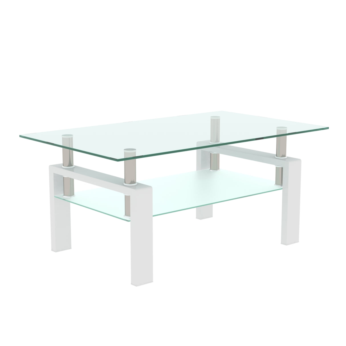 White Coffee Table Clear Coffee Table Modern Side Center Tables for Living Room Living Room Furniture - V.I.P Digital Presence