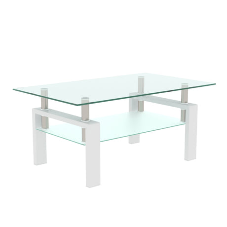 White Coffee Table Clear Coffee Table Modern Side Center Tables for Living Room Living Room Furniture - V.I.P Digital Presence