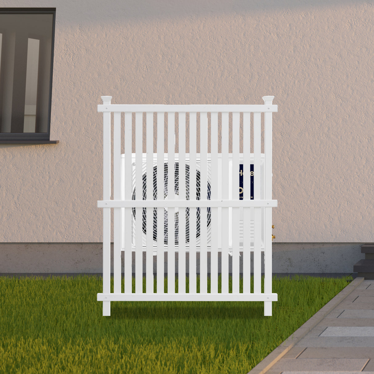 Privacy Screen Panels Kit Air Conditioner Trash Can Enclosure Vinyl white color - V.I.P Digital Presence