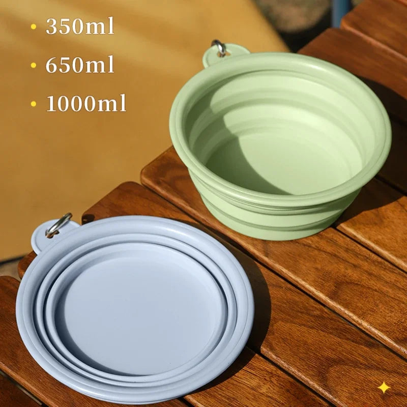 Dog Feeders Folding Silicone Bowl Outdoor Travel Foldable Portable Cat Dog Food Water Container Feeding Tray Bowl Pet Supplies - V.I.P Digital Presence