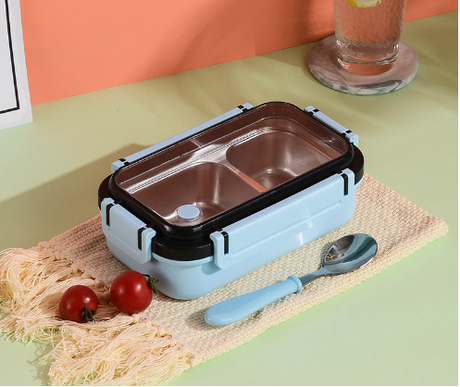 Simple and stylish portable stainless steel heat preservation and anti-scalding partition lunch box - V.I.P Digital Presence